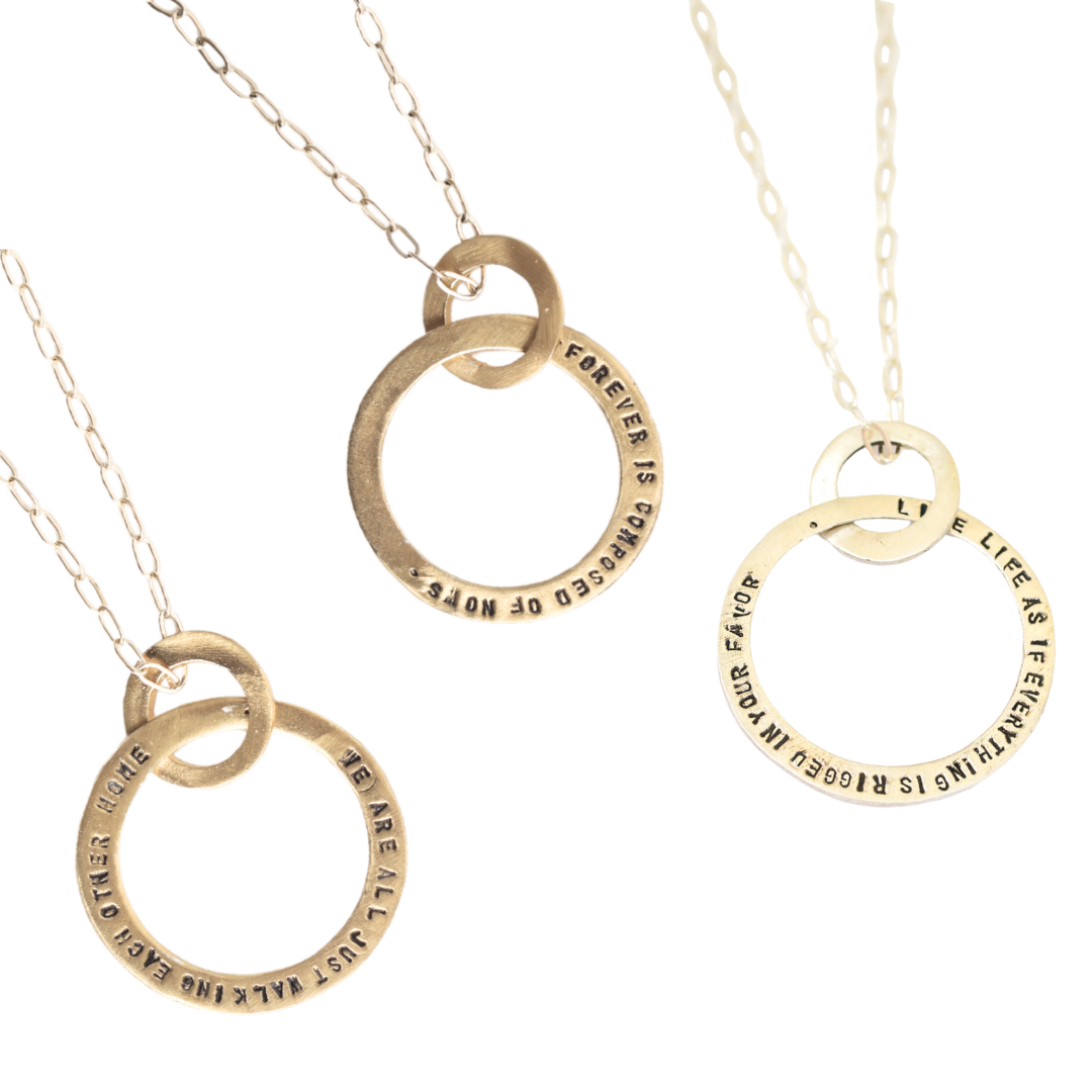 Message Circle Necklaces in Gold and Silver – Lion's Roar