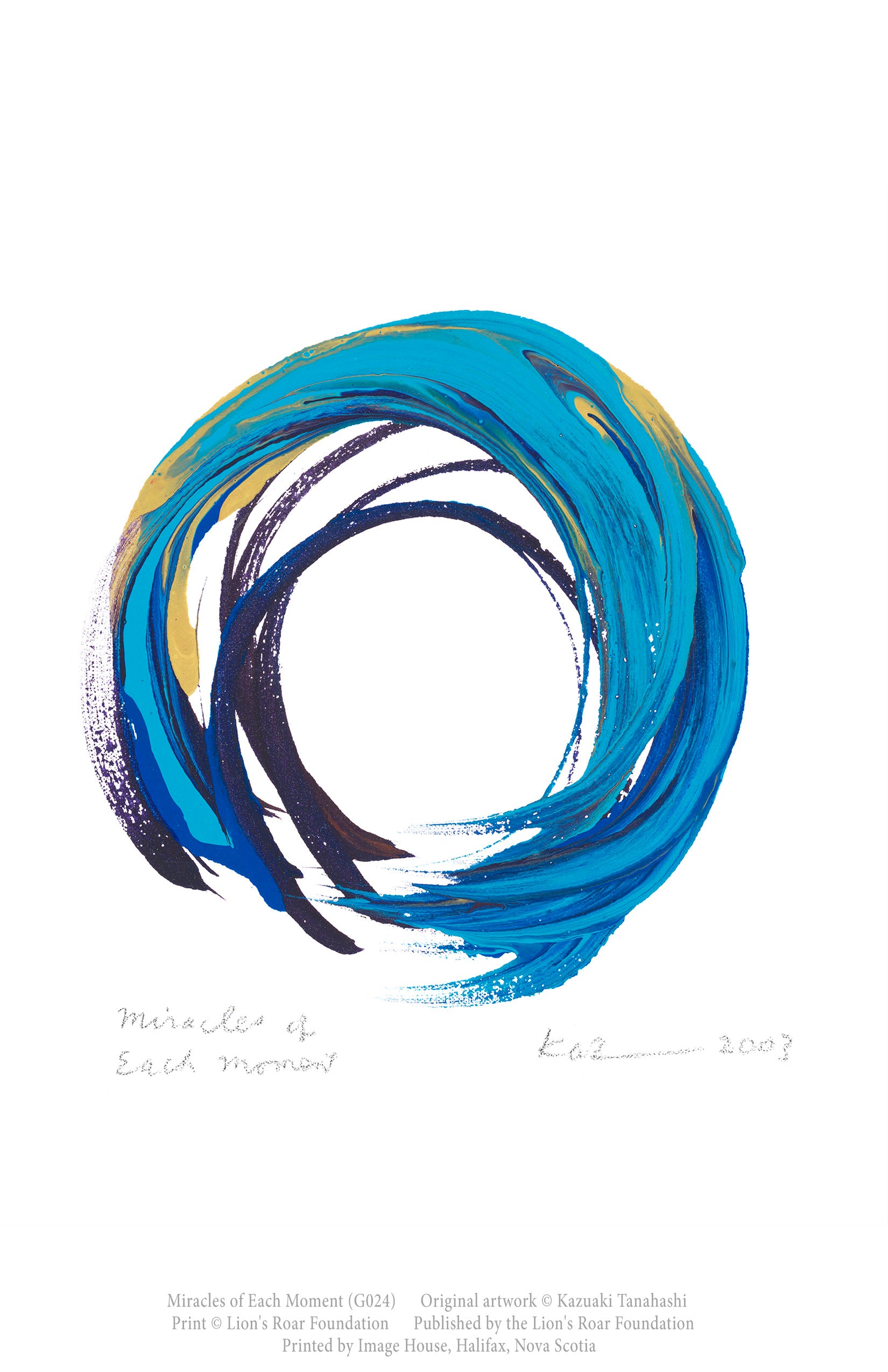 Miracles of Each Moment, Blue - Kazuaki Tanahashi Enso