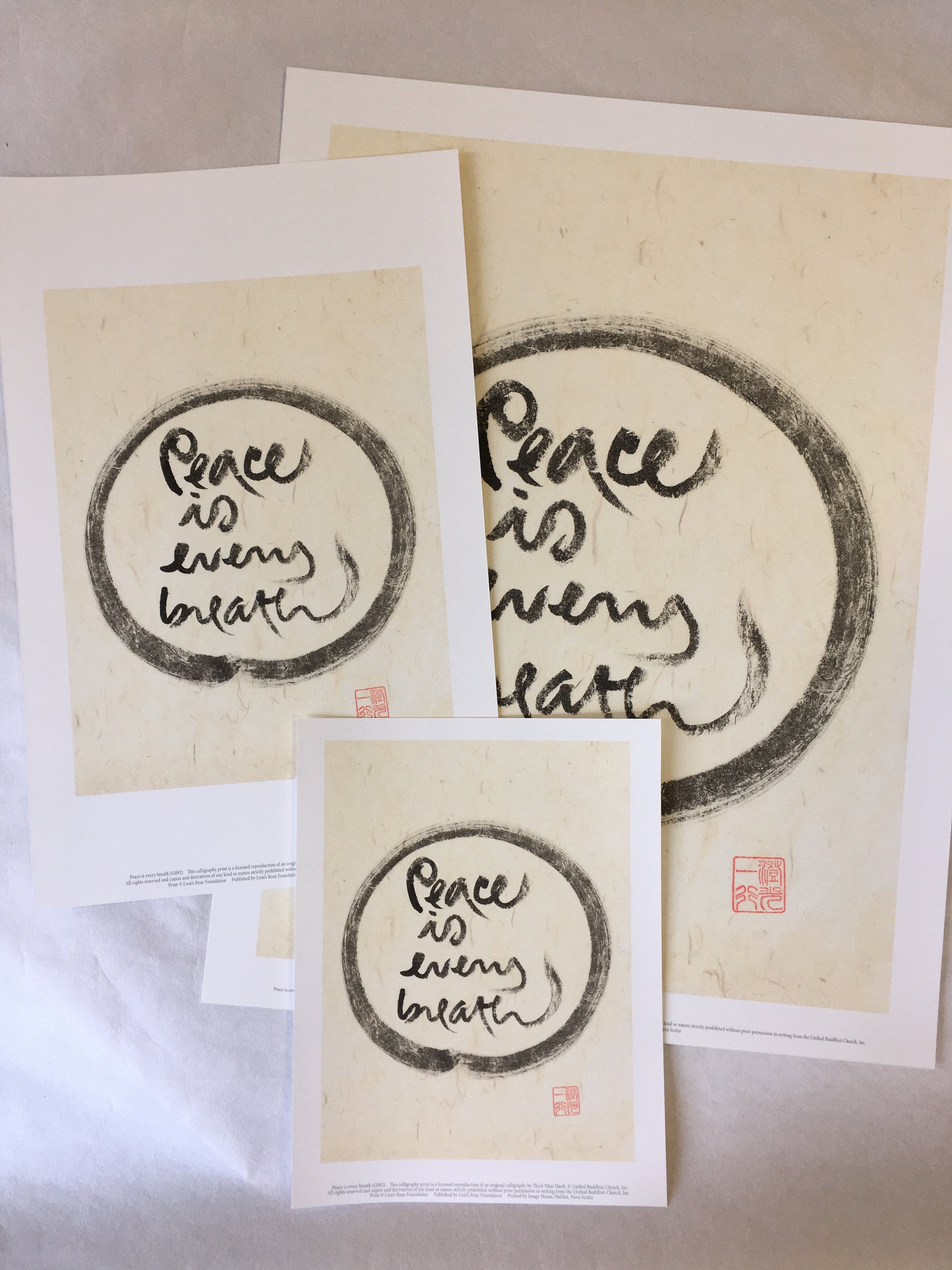 Thich Nhat Hanh Calligraphy Print - Peace is every breath